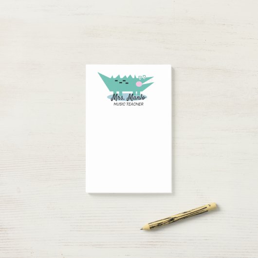 scriptnaam alligator-docent post-it® notes (Op bureau)