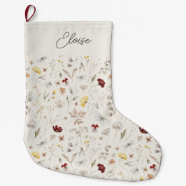 Scriptnaam Boho Wildflower Kerstmis Grote Kerstsok
