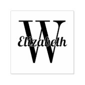 Scriptnaam boven één Initiaal #1 Zelfinktende Stempel (Design)