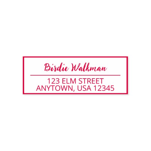 Scriptnaam en retour adresstempel met rand zelfinktende stempel (Design)