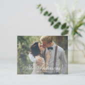 Scriptnaam Foto Bedankt Post Kaart (Staand voorkant)