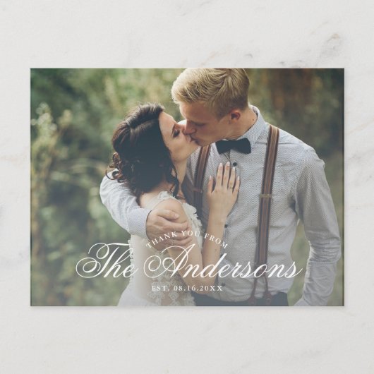 Scriptnaam Foto Bedankt Post Kaart (Voorkant)