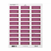 Scriptnaam gras- en bloemenrand op bordeauxrood etiket (Full Sheet)