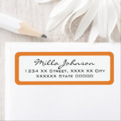 scriptnaam met oranje-kleurenrand etiket (Insitu)