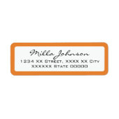 scriptnaam met oranje-kleurenrand etiket (Voorkant)