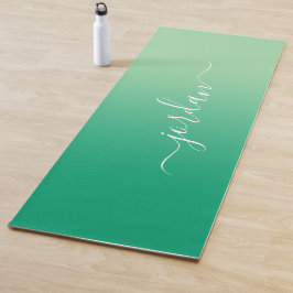 Scriptnaam minimaal licht naar donkergroen verloop yogamat