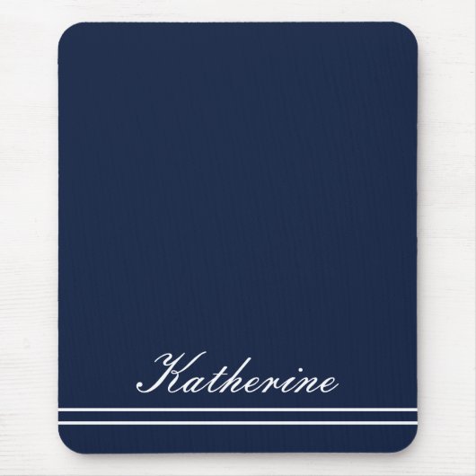 Scriptnaam Minimalist Navy Blue Muismat (Voorkant)