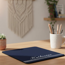 Scriptnaam Minimalist Navy Blue Muismat