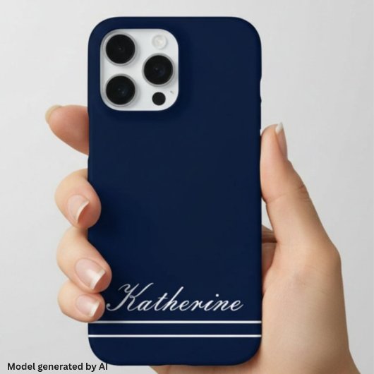 Scriptnaam Minimalistisch Navyblauw iPhone Hoesje