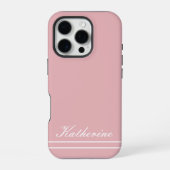Scriptnaam Minimalistisch Roze iPhone Hoesje (Achterkant)