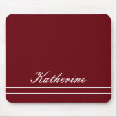Scriptnaam Minimalistische Bourgondische Rood Muismat (Voorkant)