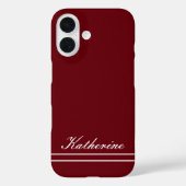 Scriptnaam Minimalistische Burgunderrood Case-Mate iPhone Case (Achterkant)