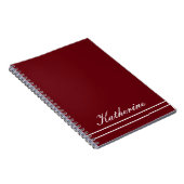 Scriptnaam Minimalistische Burgunderrood Notitieboek (Rechterzijde)