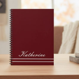 Scriptnaam Minimalistische Burgunderrood Notitieboek