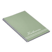 Scriptnaam Minimalistische Groene Eucalyptus Notitieboek (Rechterzijde)