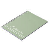 Scriptnaam Minimalistische Groene Eucalyptus Notitieboek (Linkerzijde)