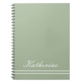 Scriptnaam Minimalistische Groene Eucalyptus Notitieboek (Voorkant)