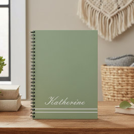 Scriptnaam Minimalistische Groene Eucalyptus Notitieboek