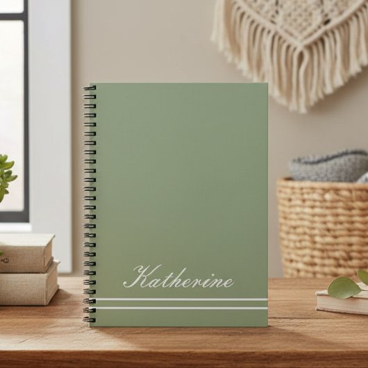 Scriptnaam Minimalistische Groene Eucalyptus Notitieboek