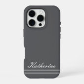 Scriptnaam Minimalistische Koolgrijs iPhone Hoesje (Achterkant)
