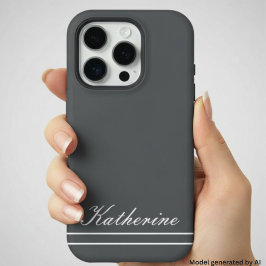 Scriptnaam Minimalistische Koolgrijs iPhone 16 Pro Hoesje