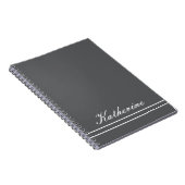 Scriptnaam Minimalistische Koolgrijs Notitieboek (Rechterzijde)