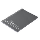 Scriptnaam Minimalistische Koolgrijs Notitieboek (Linkerzijde)