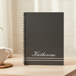 Scriptnaam Minimalistische Koolgrijs Notitieboek