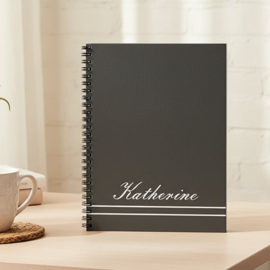 Scriptnaam Minimalistische Koolgrijs Notitieboek