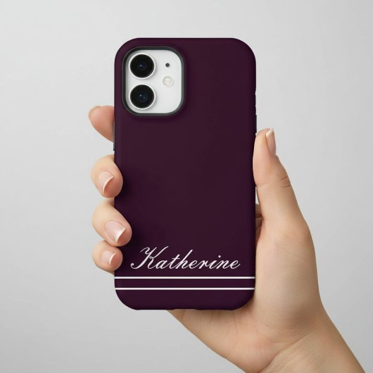 Scriptnaam Minimalistische Pruim iPhone 16 Hoesje