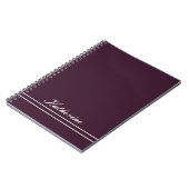 Scriptnaam Minimalistische Pruim Notitieboek (Linkerzijde)