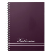 Scriptnaam Minimalistische Pruim Notitieboek (Voorkant)