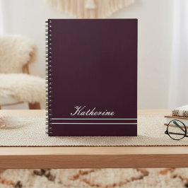 Scriptnaam Minimalistische Pruim Notitieboek