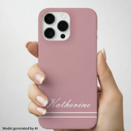 Scriptnaam Minimalistische Stof Roze iPhone 16 Pro Max Hoesje
