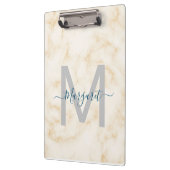 Scriptnaam Monogram Goud Wit Marmer Klembord (Links)