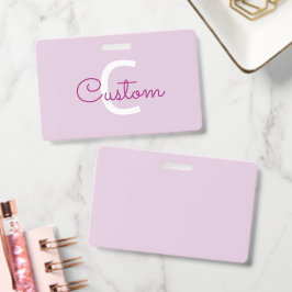 Scriptnaam & monogram | Magenta & Lichtpaars Badge