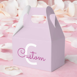 Scriptnaam & monogram | Magenta & Lichtpaars Bedankdoosjes