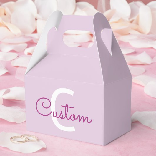 Scriptnaam & monogram | Magenta & Lichtpaars Bedankdoosjes (Huwelijk)