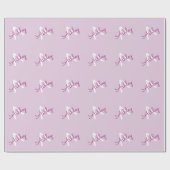 Scriptnaam & monogram | Magenta & Lichtpaars Cadeaupapier (Vlak)