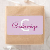 Scriptnaam & monogram | Magenta & Lichtpaars Etiket (Insitu)