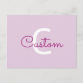 Scriptnaam & monogram | Magenta & Lichtpaars Feestdagenkaart (Voorkant)