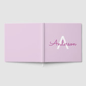 Scriptnaam & monogram | Magenta & Lichtpaars Gastenboek (Volledig)