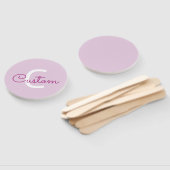 Scriptnaam & monogram | Magenta & Lichtpaars Handwaaier (Niet-gemonteerd)