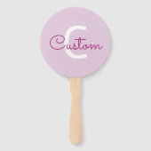 Scriptnaam & monogram | Magenta & Lichtpaars Handwaaier (Voorkant)