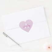 Scriptnaam & monogram | Magenta & Lichtpaars Hart Sticker (Envelop)