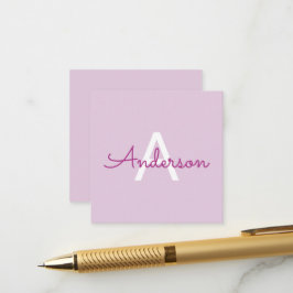 Scriptnaam & monogram | Magenta & Lichtpaars Informatiekaartje