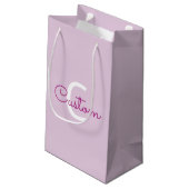 Scriptnaam & monogram | Magenta & Lichtpaars Klein Cadeauzakje (Achterkant Gekanteld)