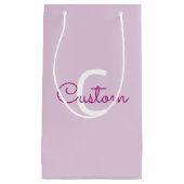 Scriptnaam & monogram | Magenta & Lichtpaars Klein Cadeauzakje (Voorkant)