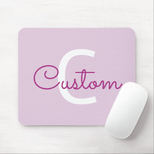 Scriptnaam & monogram Magenta & Lichtpaars Muismat