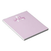 Scriptnaam & monogram | Magenta & Lichtpaars Notitieblok (Schuin)